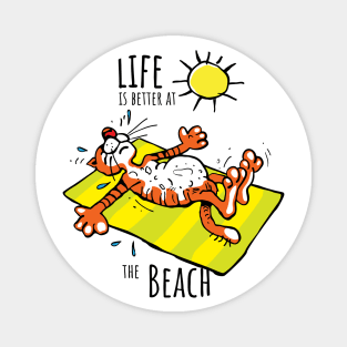 Summer Tiger, Life is Better at the Beach Magnet